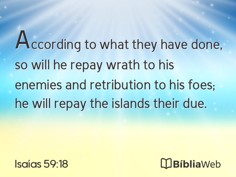Isaías 59:18 em imagem para compartilhar