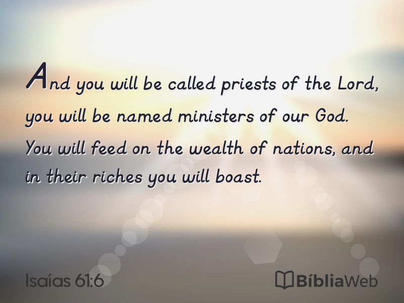 Isaías 61:6 em imagem para compartilhar
