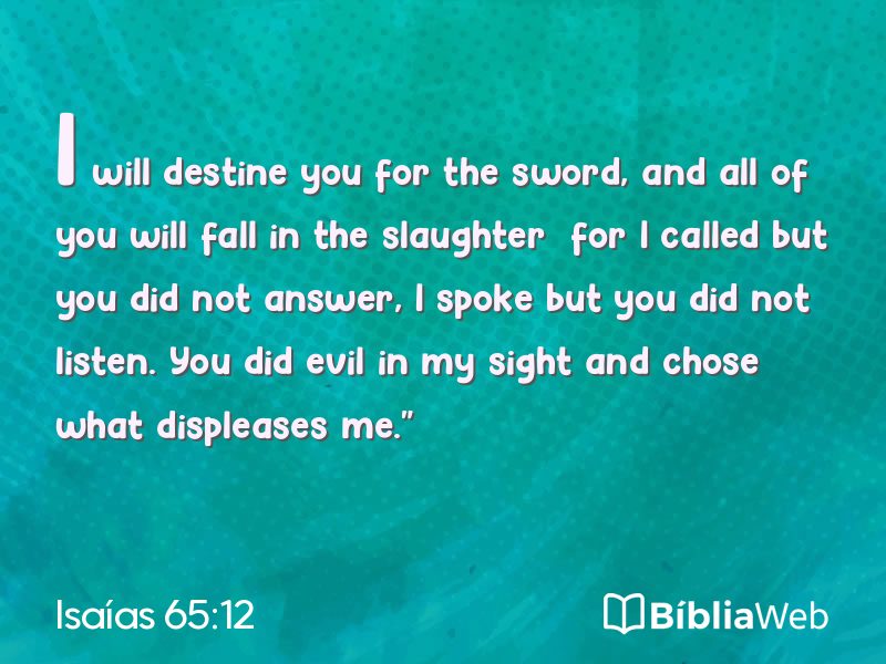 Isaías 65:12 em imagem para compartilhar