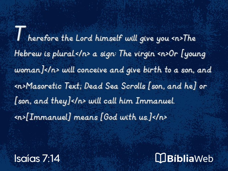 Isaías 7:14 em imagem para compartilhar