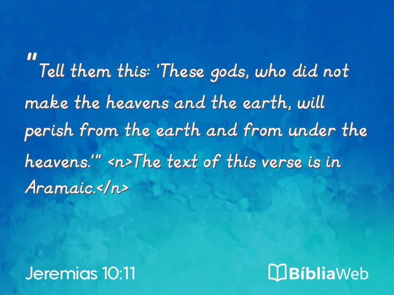 Jeremias 10:11 em imagem para compartilhar