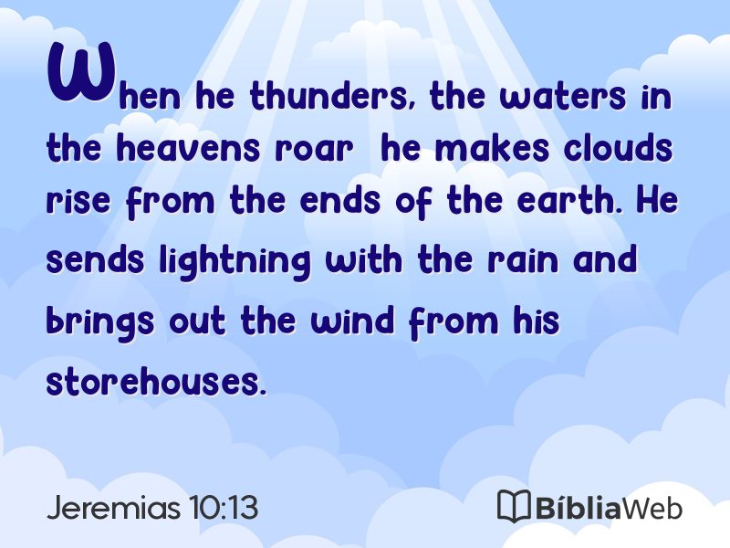 Jeremias 10:13 em imagem para compartilhar