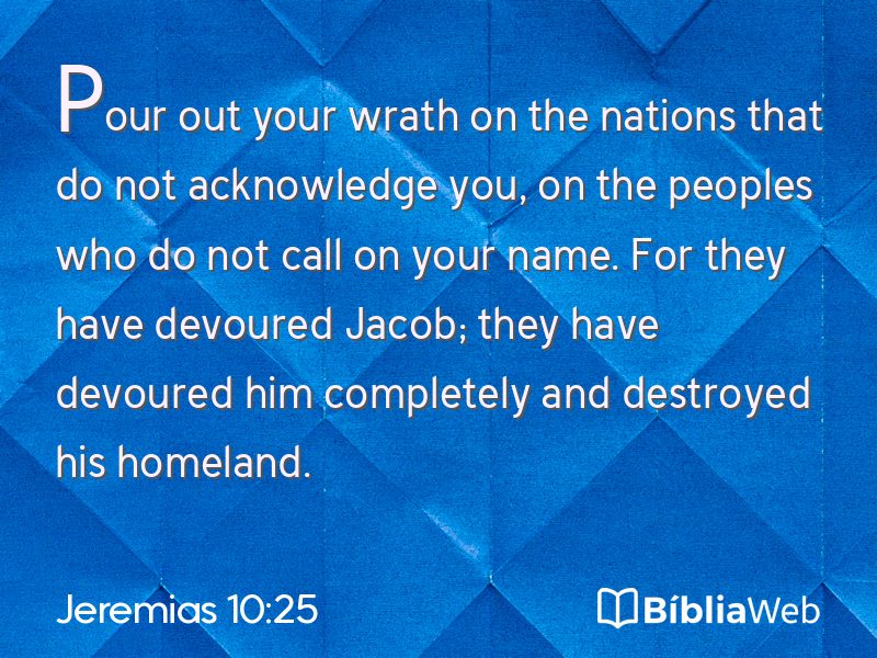 Jeremias 10:25 em imagem para compartilhar