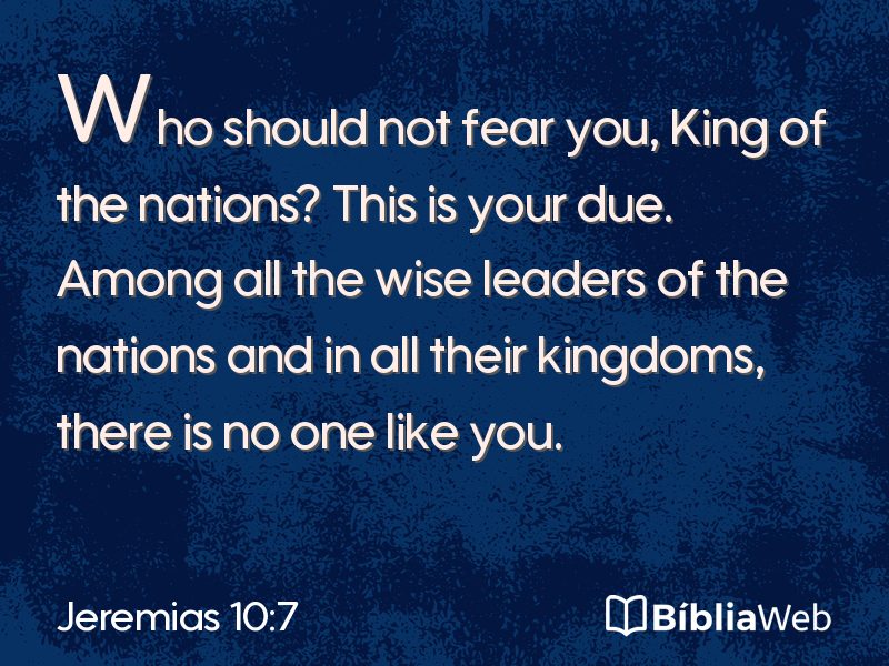 Jeremias 10:7 em imagem para compartilhar