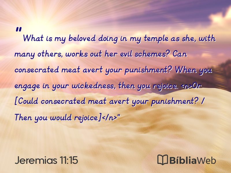Jeremias 11:15 em imagem para compartilhar