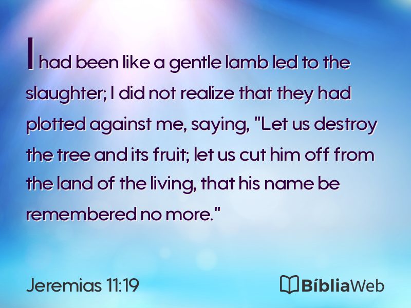 Jeremias 11:19 em imagem para compartilhar