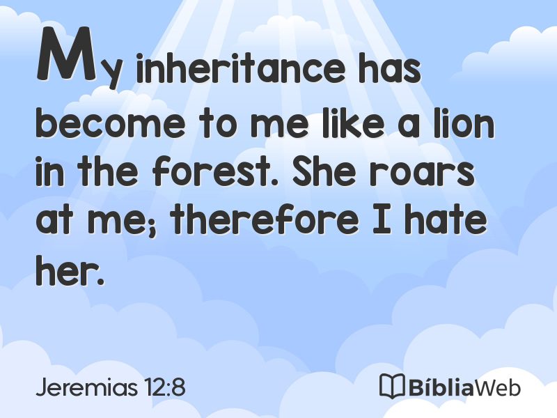 Jeremias 12:8 em imagem para compartilhar