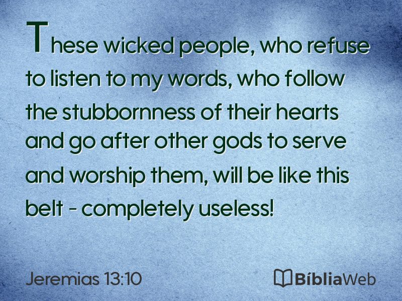 Jeremias 13:10 em imagem para compartilhar