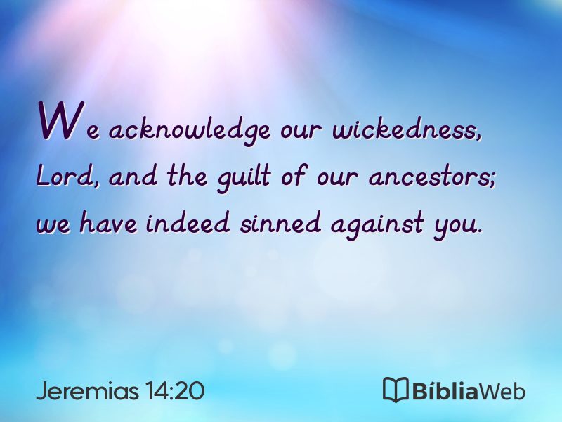 Jeremias 14:20 em imagem para compartilhar