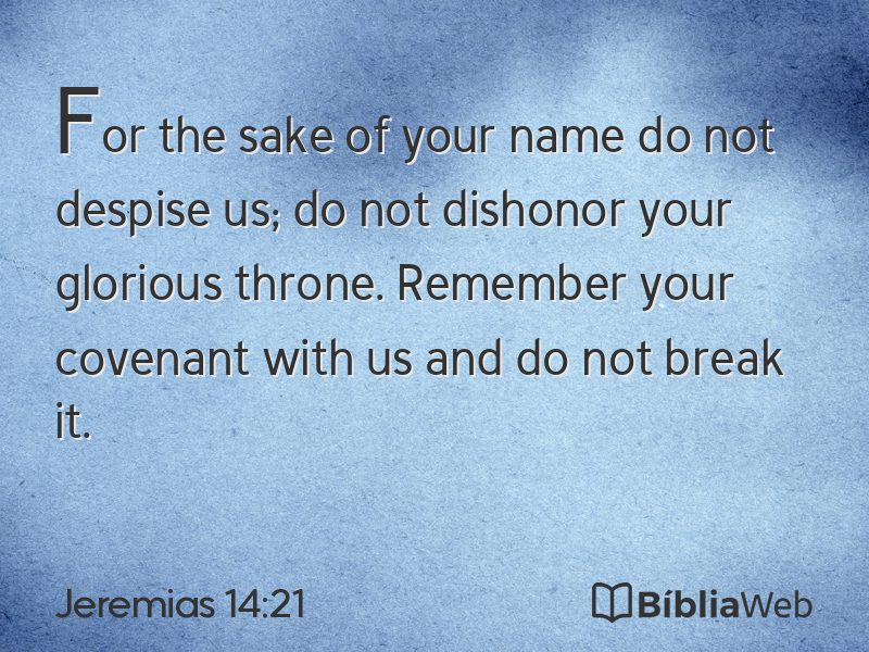 Jeremias 14:21 em imagem para compartilhar