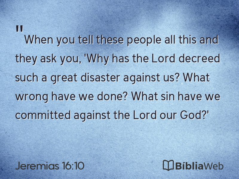 Jeremias 16:10 em imagem para compartilhar