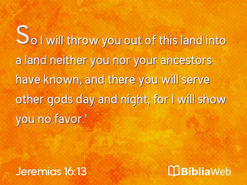 Jeremias 16:13 em imagem para compartilhar