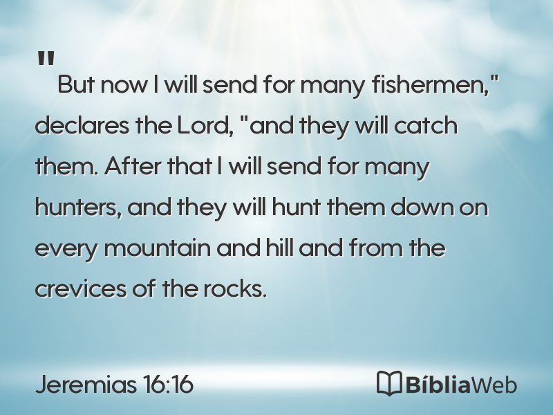 Jeremias 16:16 em imagem para compartilhar