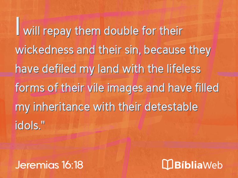 Jeremias 16:18 em imagem para compartilhar