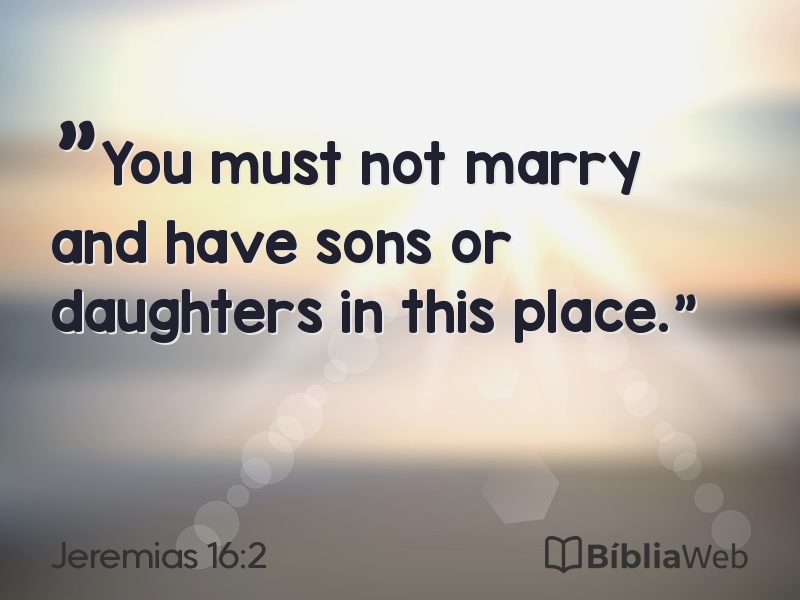 Jeremias 16:2 em imagem para compartilhar