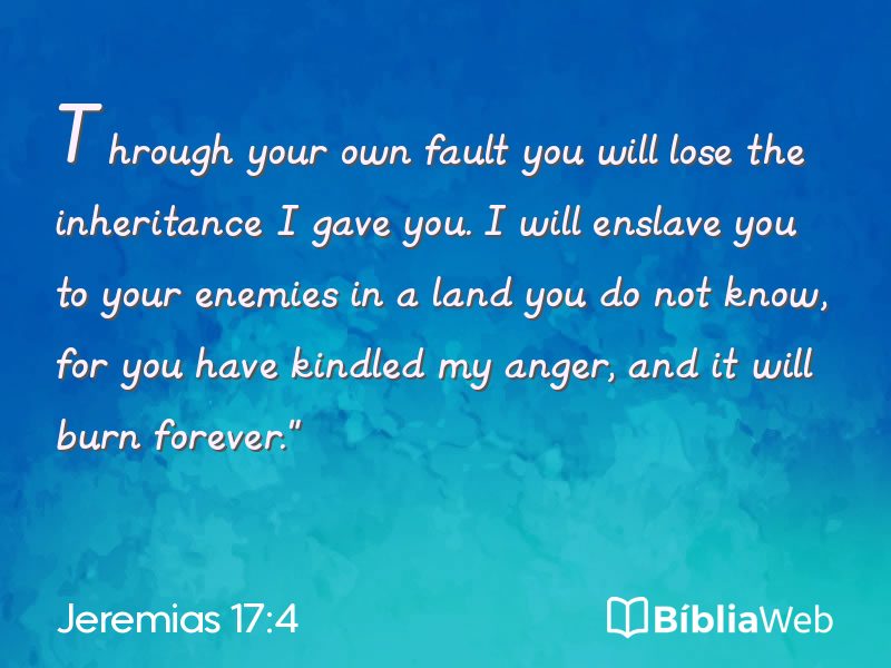 Jeremias 17:4 em imagem para compartilhar