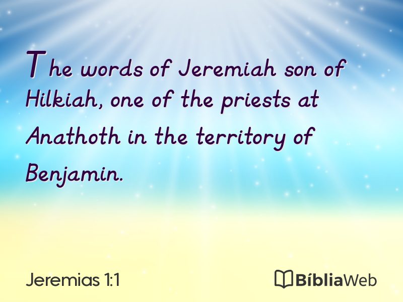 Jeremias 1:1 em imagem para compartilhar
