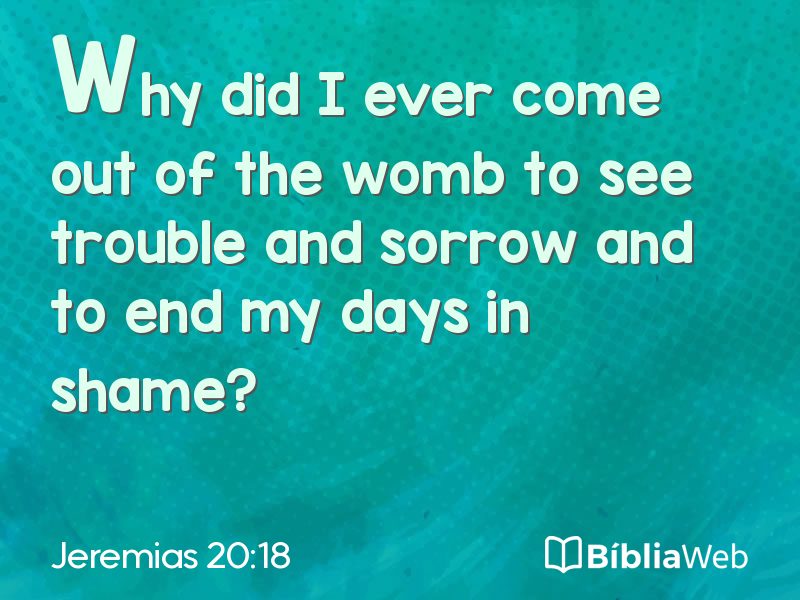 Jeremias 20:18 em imagem para compartilhar