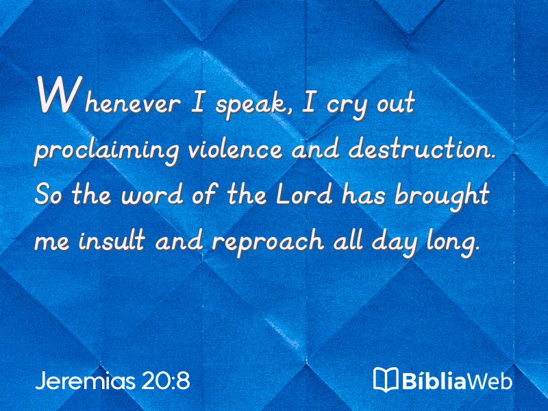 Jeremias 20:8 em imagem para compartilhar