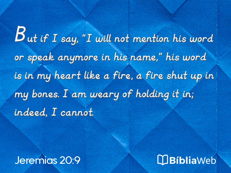 Jeremias 20:9 em imagem para compartilhar