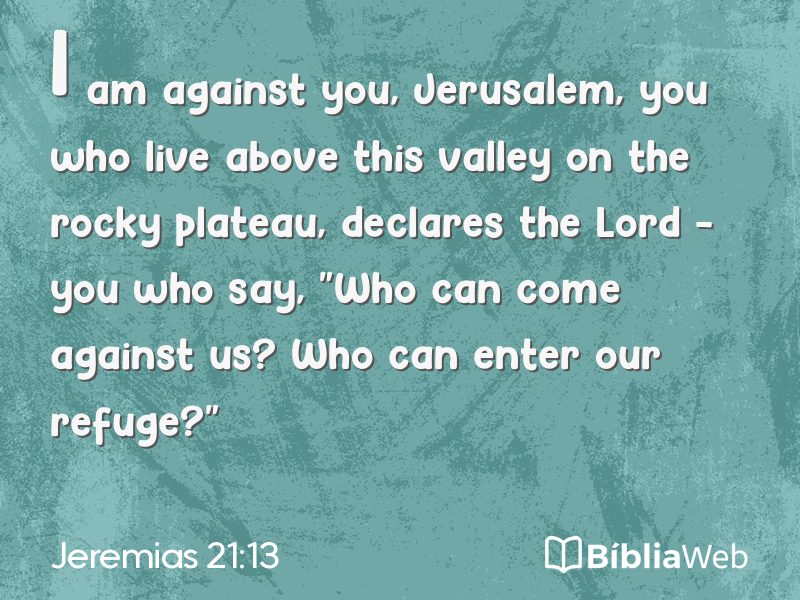 Jeremias 21:13 em imagem para compartilhar