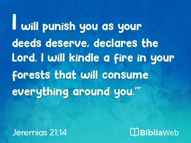 Jeremias 21:14 em imagem para compartilhar