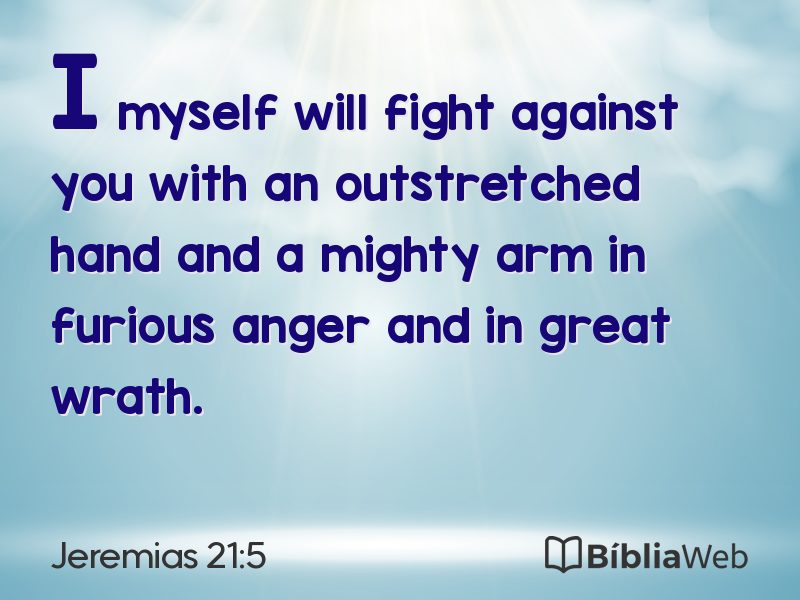 Jeremias 21:5 em imagem para compartilhar