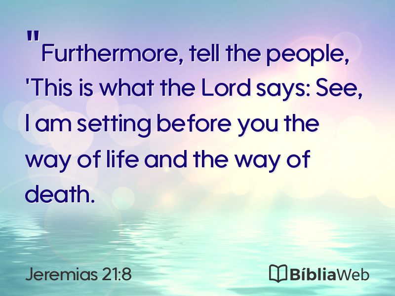 Jeremias 21:8 em imagem para compartilhar