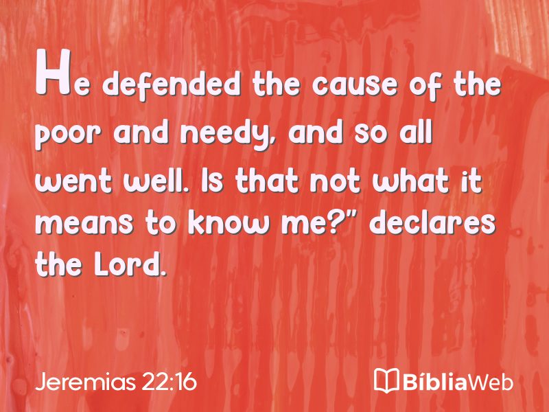 Jeremias 22:16 em imagem para compartilhar