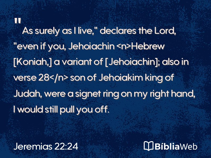Jeremias 22:24 em imagem para compartilhar