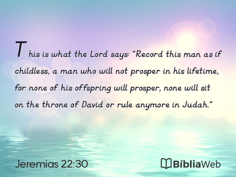 Jeremias 22:30 em imagem para compartilhar