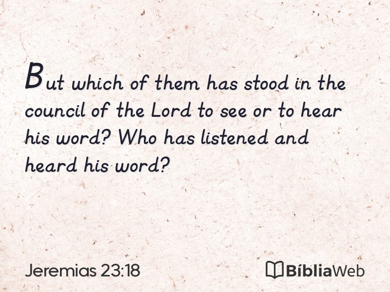 Jeremias 23:18 em imagem para compartilhar