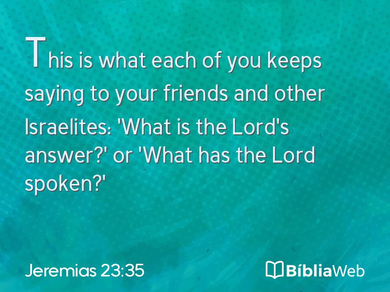 Jeremias 23:35 em imagem para compartilhar