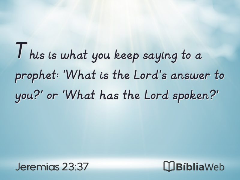 Jeremias 23:37 em imagem para compartilhar