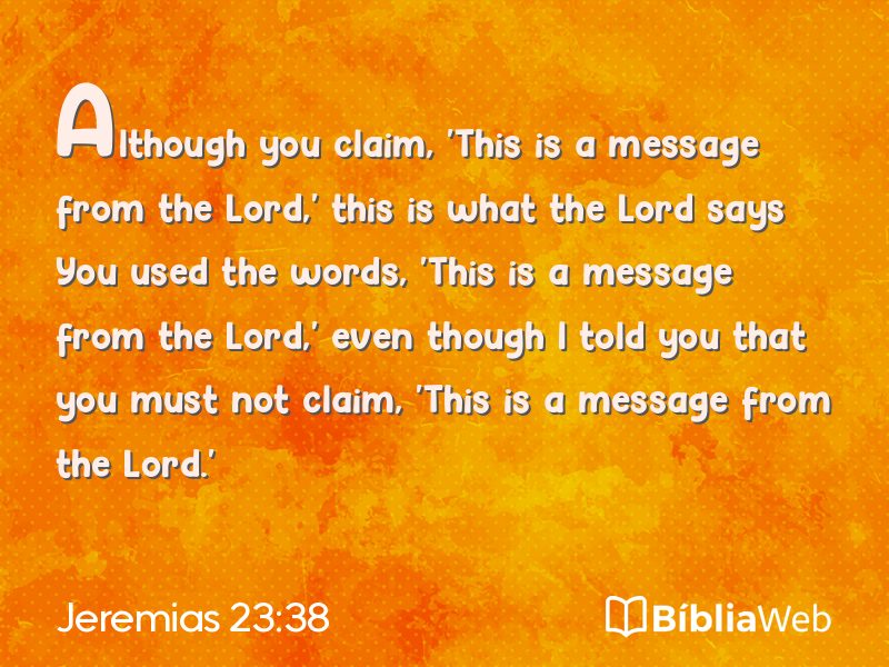 Jeremias 23:38 em imagem para compartilhar