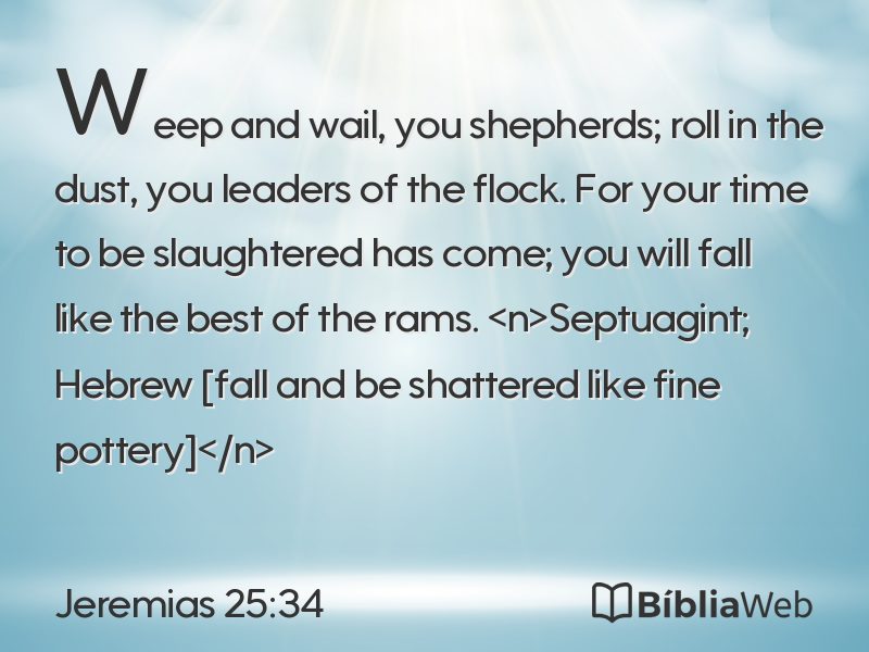 Jeremias 25:34 em imagem para compartilhar