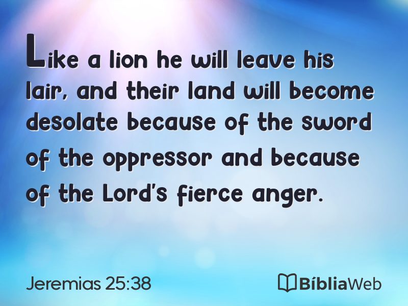Jeremias 25:38 em imagem para compartilhar
