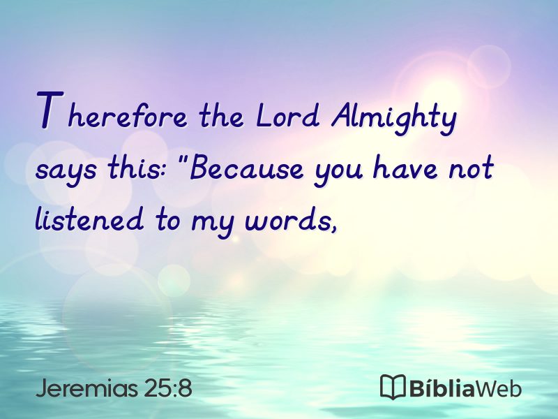 Jeremias 25:8 em imagem para compartilhar