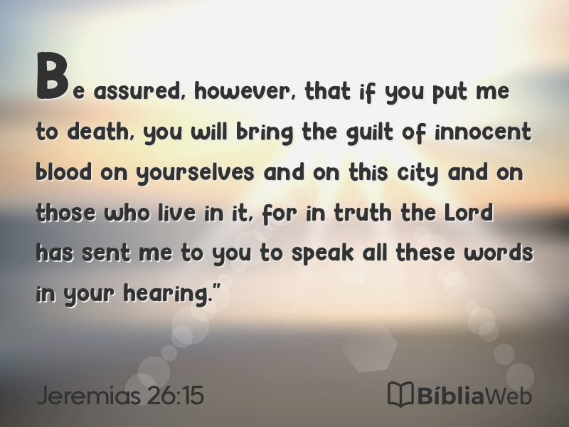 Jeremias 26:15 em imagem para compartilhar