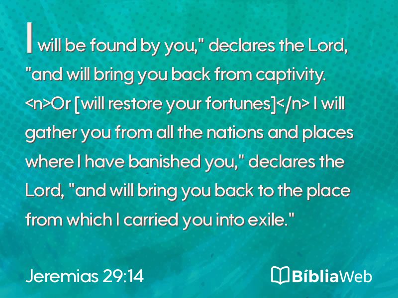 Jeremias 29:14 em imagem para compartilhar