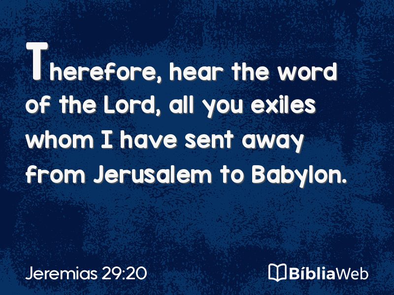 Jeremias 29:20 em imagem para compartilhar
