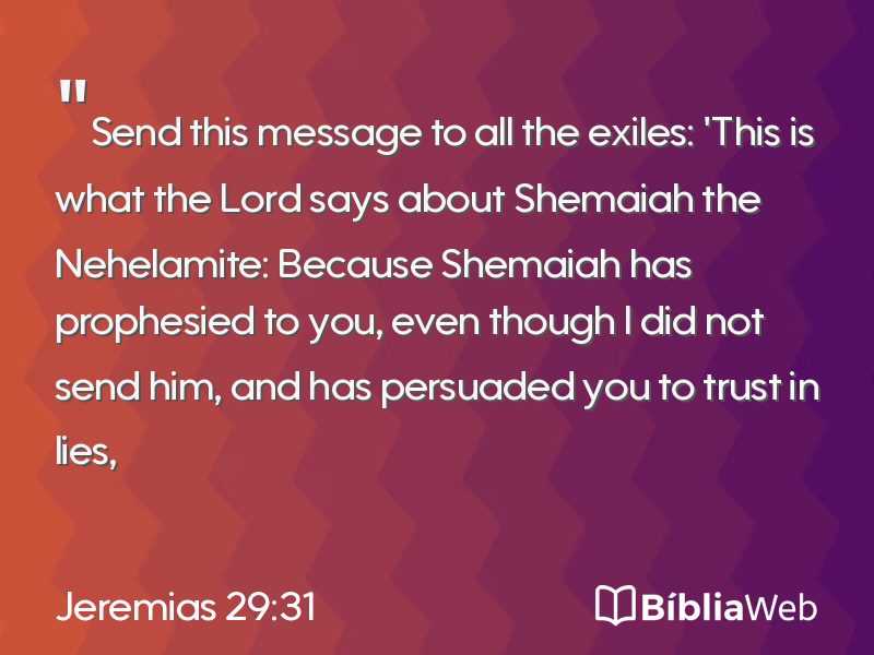 Jeremias 29:31 em imagem para compartilhar