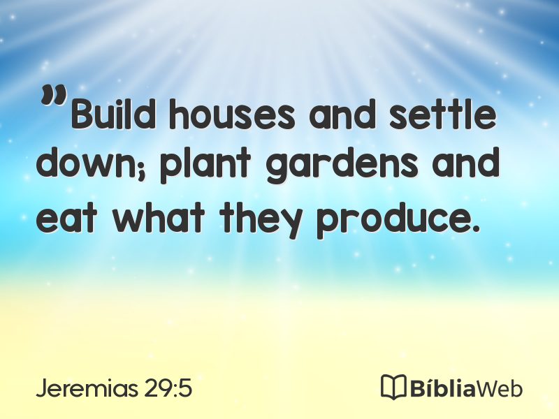 Jeremias 29:5 em imagem para compartilhar