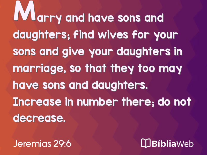 Jeremias 29:6 em imagem para compartilhar