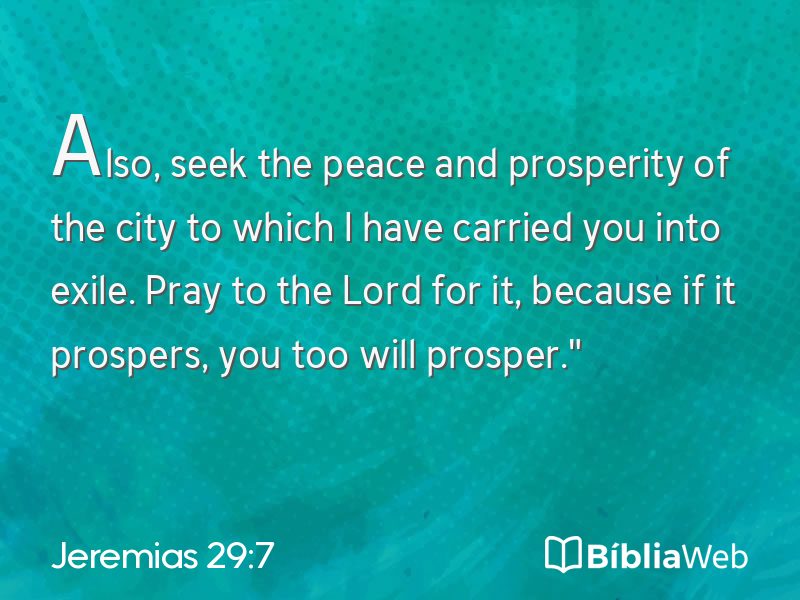 Jeremias 29:7 em imagem para compartilhar