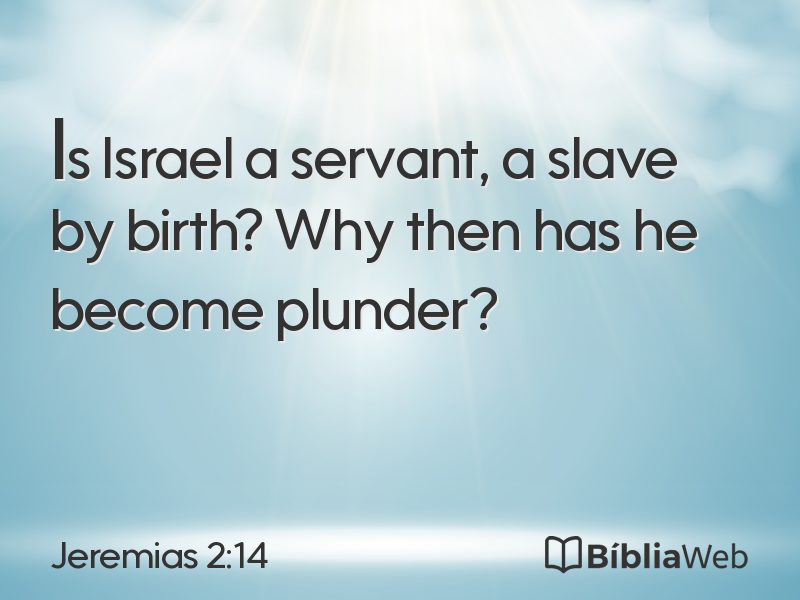 Jeremias 2:14 em imagem para compartilhar
