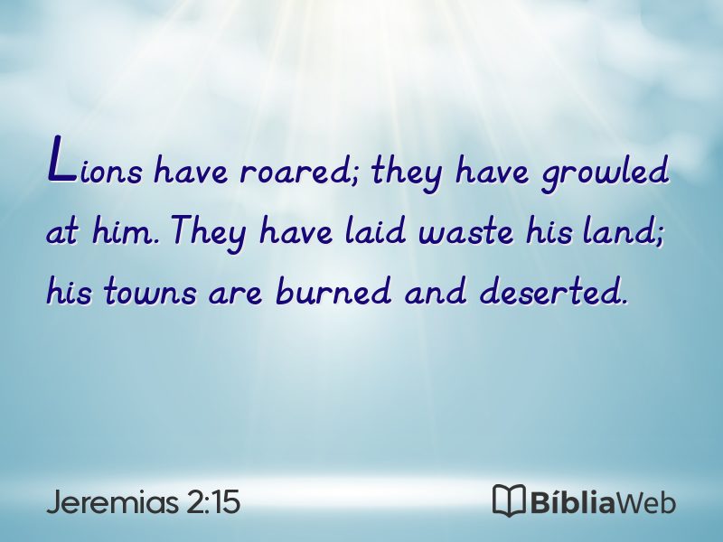Jeremias 2:15 em imagem para compartilhar