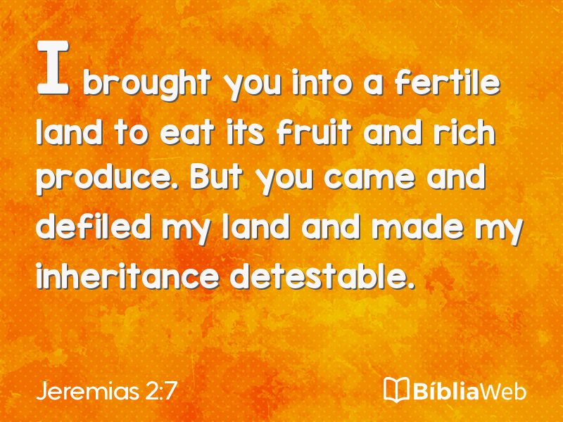 Jeremias 2:7 em imagem para compartilhar