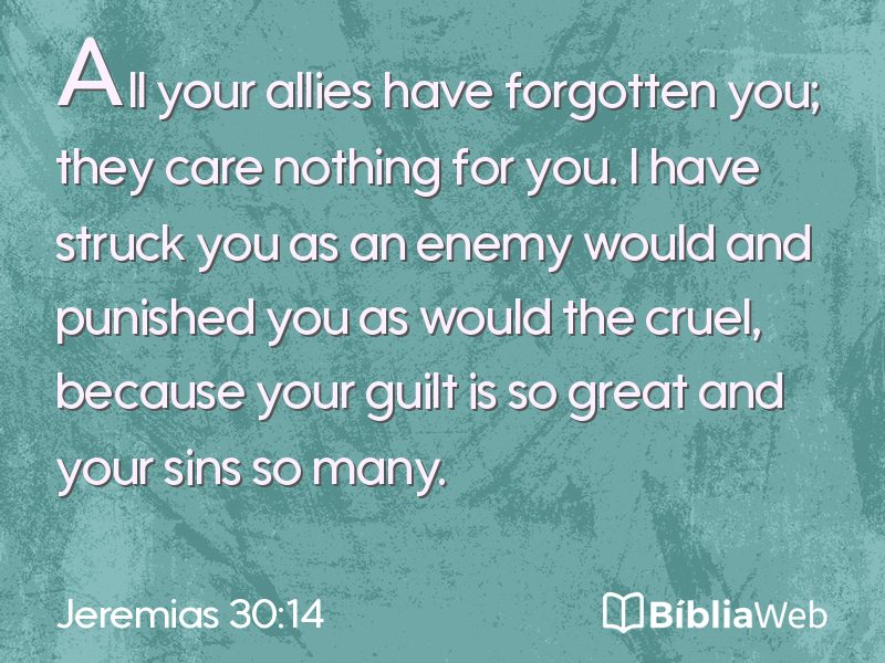 Jeremias 30:14 em imagem para compartilhar