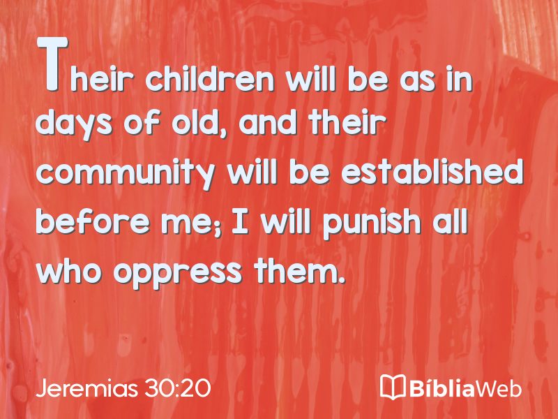 Jeremias 30:20 em imagem para compartilhar